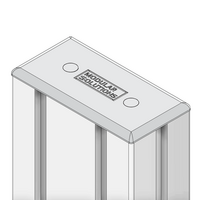 60-205-2 MODULAR SOLUTIONS POLYAMIDE END CAP 30MM X 60MM LIGHT GRAY